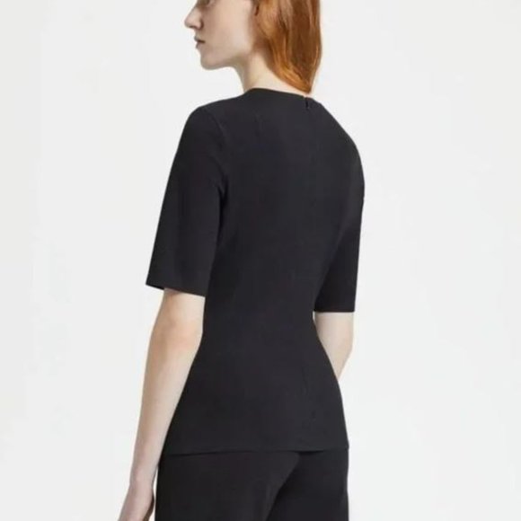 THEORY | BLACK COTTON PONTE FITTED SHELL - Picture 2 of 14